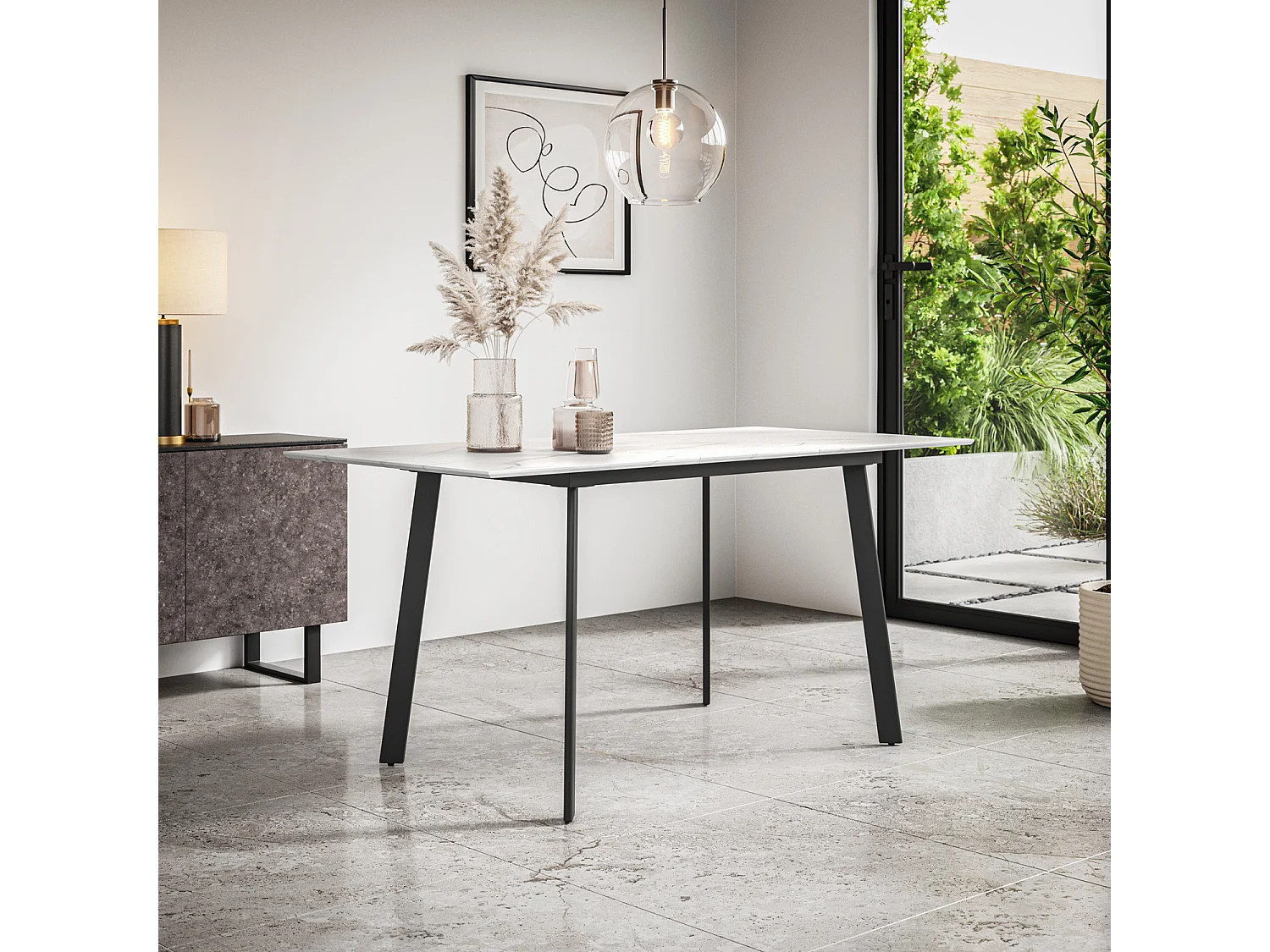 Haydon Extending Dining Table 4-6 Seater w Black Legs