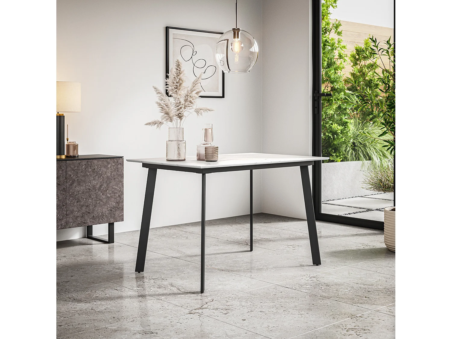 Haydon Extending Dining Table 4-6 Seater w Black Legs