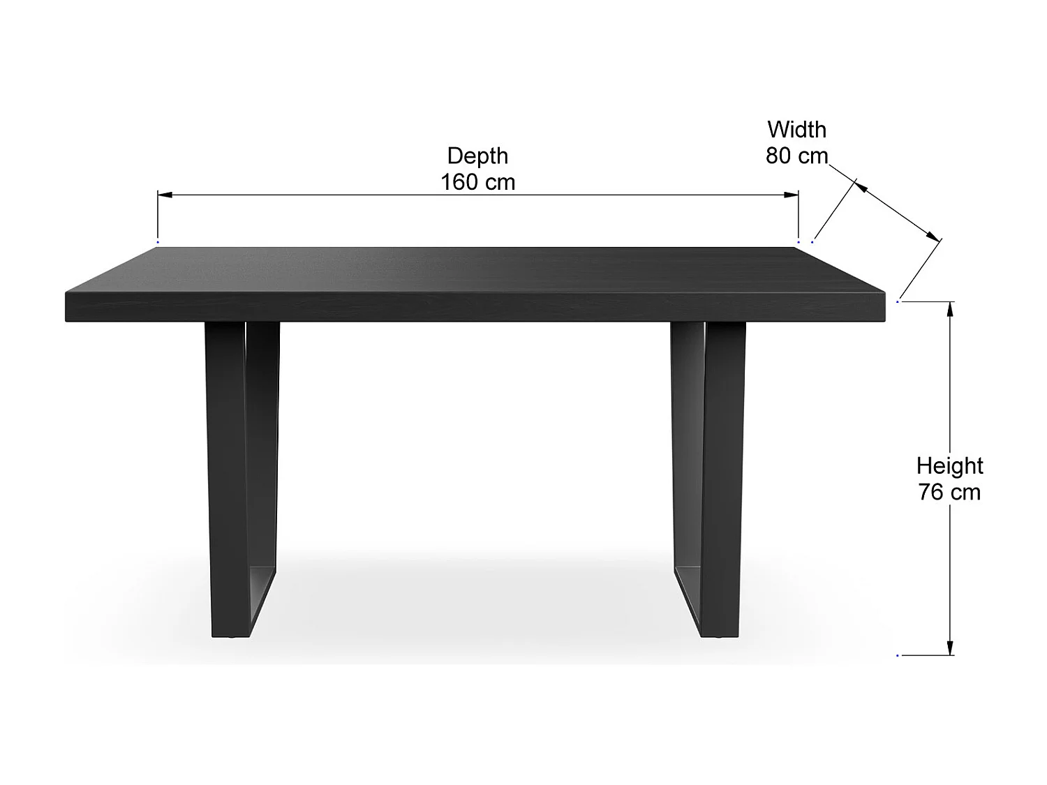 Aria 4-6 Seater Dining Table w Black Legs