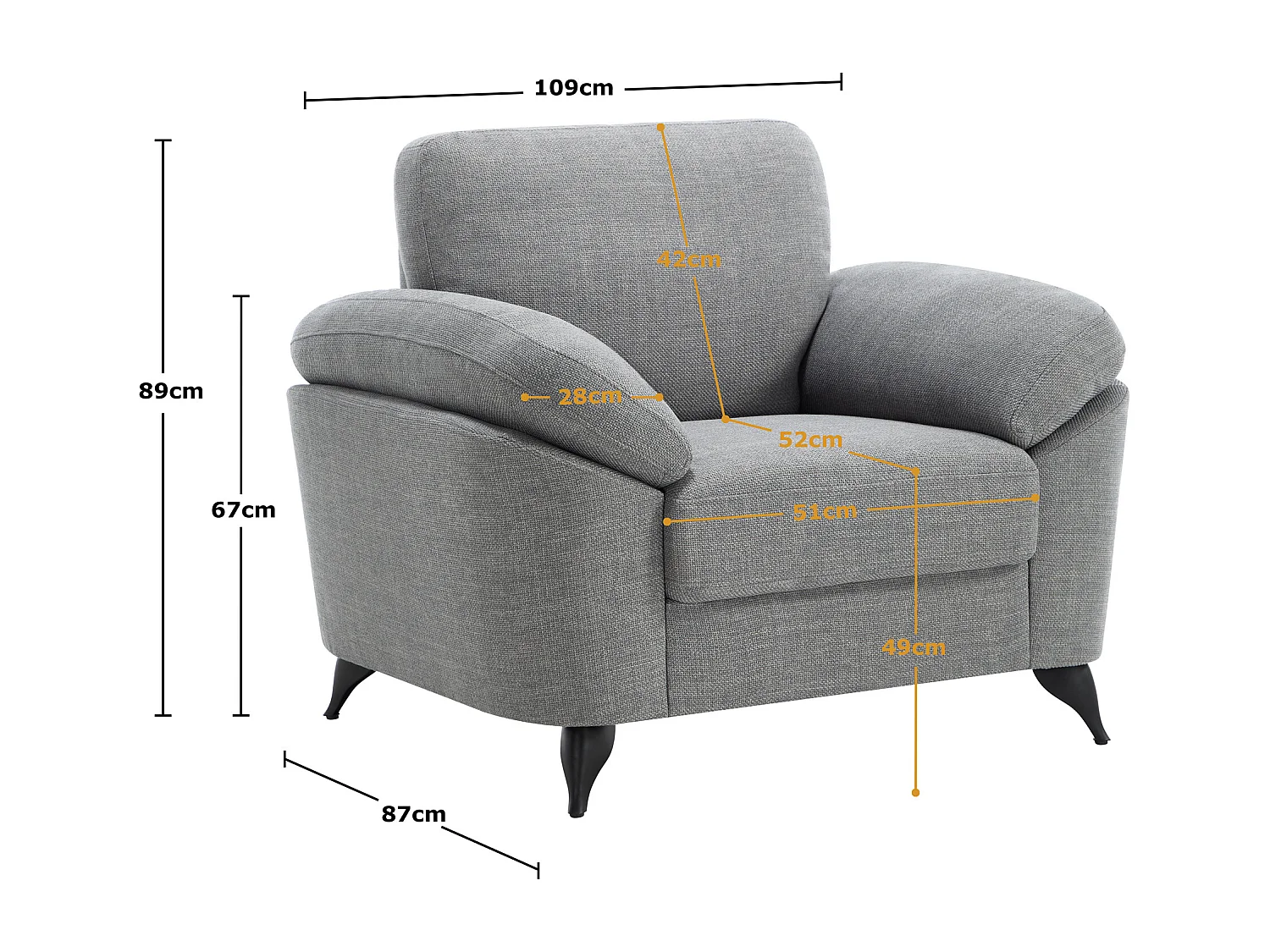 Malmo Modern Scandi Style Fabric Living Room Chair