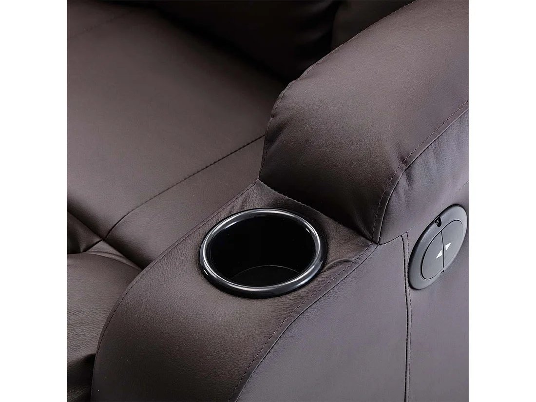 Caesar 3 Seater Electric High Back Bonded Leather Recliner Sofa