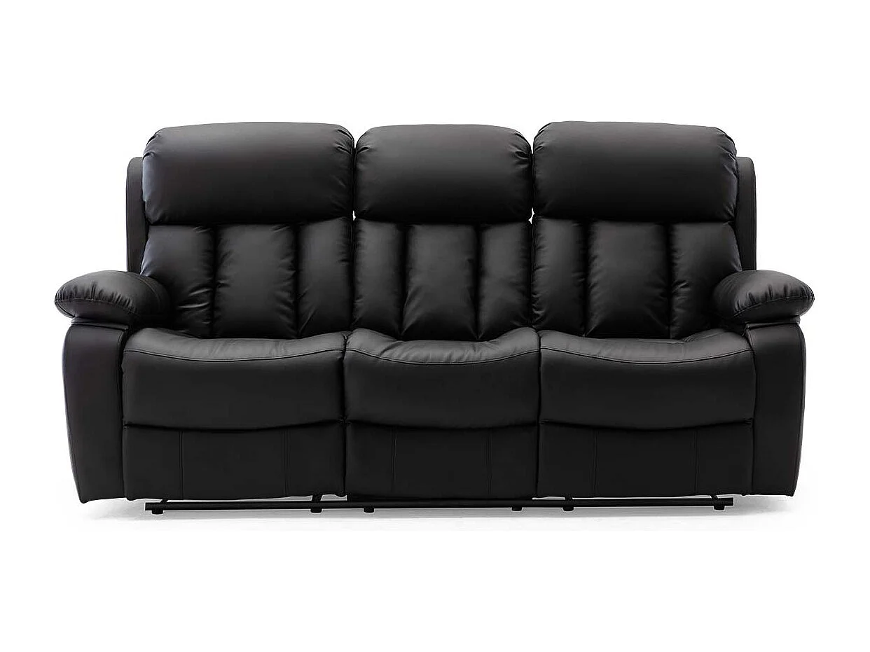 Chester 3 Seater Manual High Back Bonded Leather Recliner Sofa