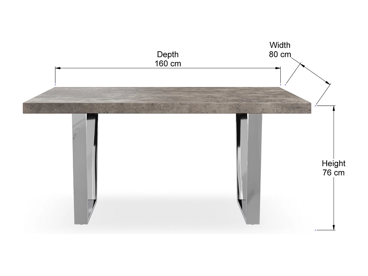 Aria 4-6 Seater Dining Table w Chrome Legs