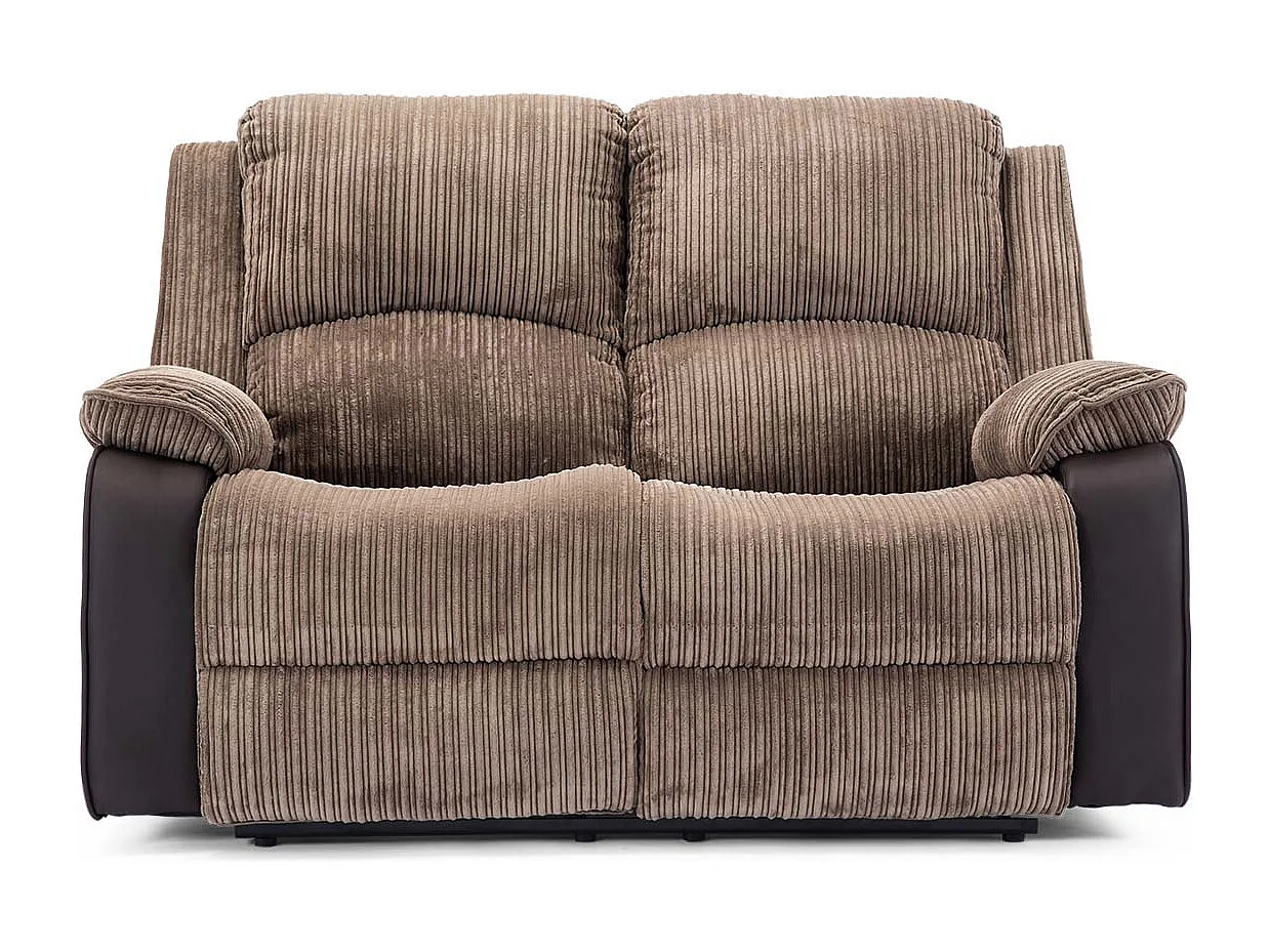 Postana 2 Seater Manual High Back Jumbo Cord Fabric Recliner Sofa