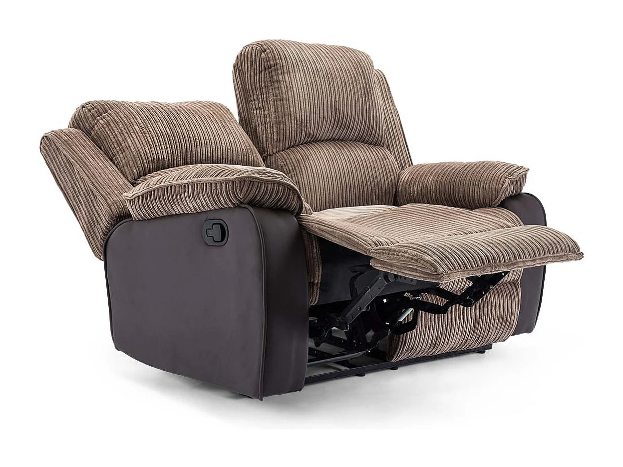 Postana 2 Seater Manual High Back Jumbo Cord Fabric Recliner Sofa
