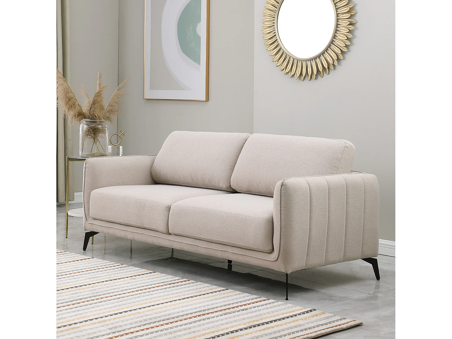 Oslo Modern Scandi Style Fabric Living Room 3 Seater Sofa
