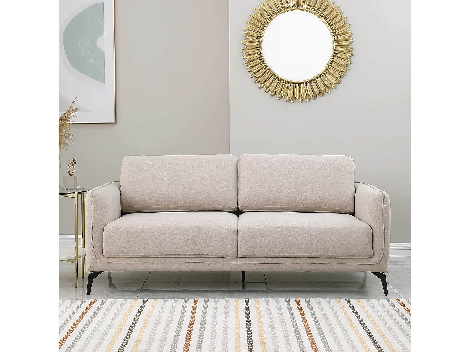Oslo Modern Scandi Style Fabric Living Room 3 Seater Sofa