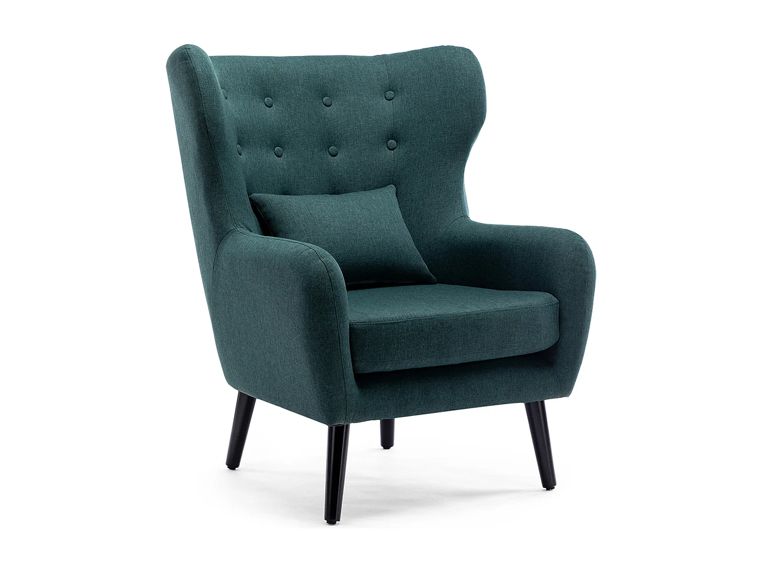 Winslow Wing Back Fabric Occasional Button Back Modern Accent Armchair
