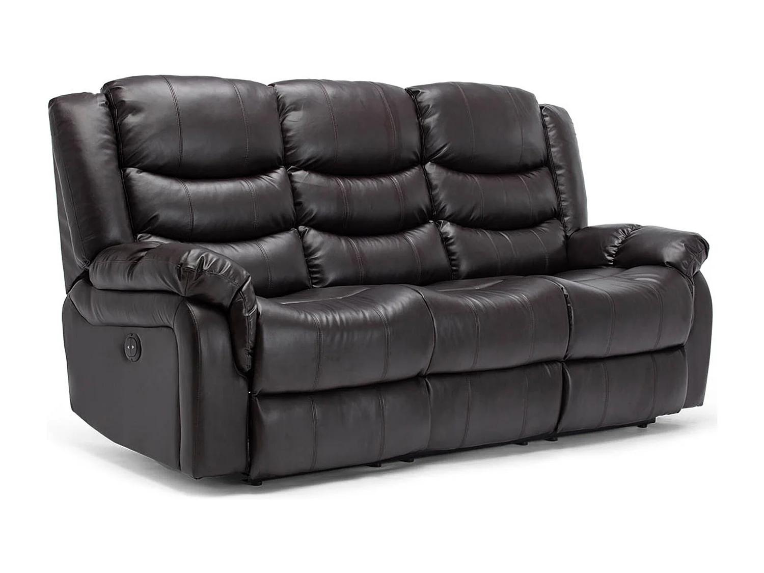 Seattle 3 Seater Electric High Back Bonded Leather Recliner Sofa