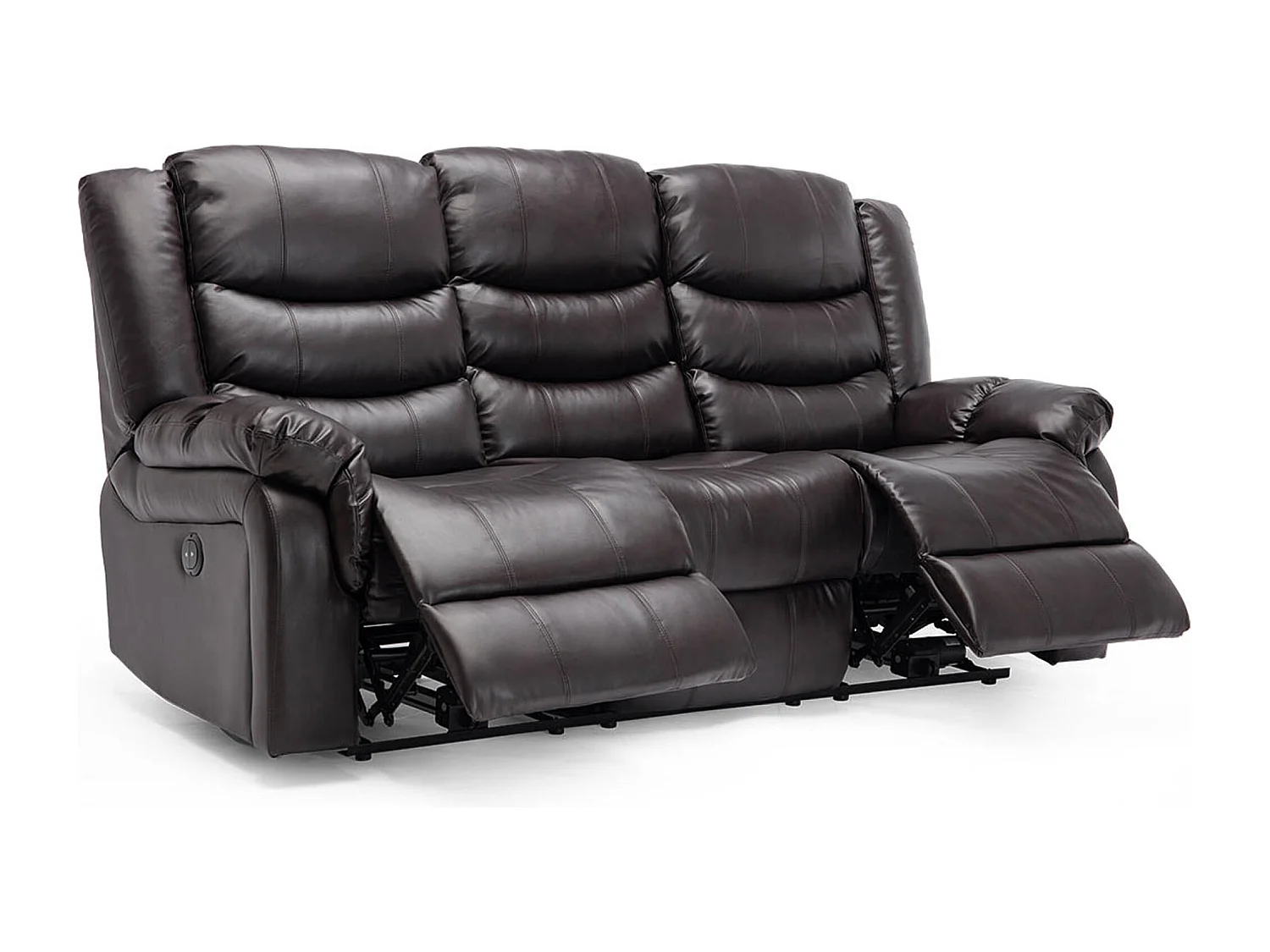 Seattle 3 Seater Electric High Back Bonded Leather Recliner Sofa