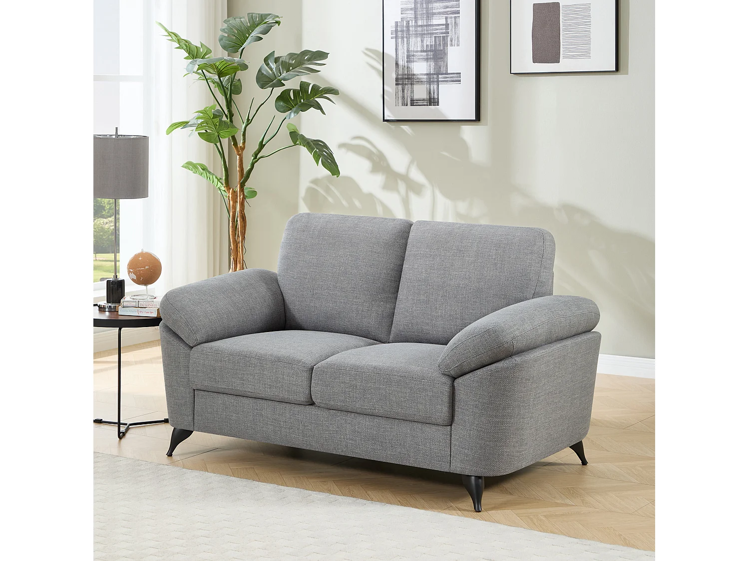 Malmo 2 Seater Sofa Modern Scandi Style Fabric Living Room Sofa