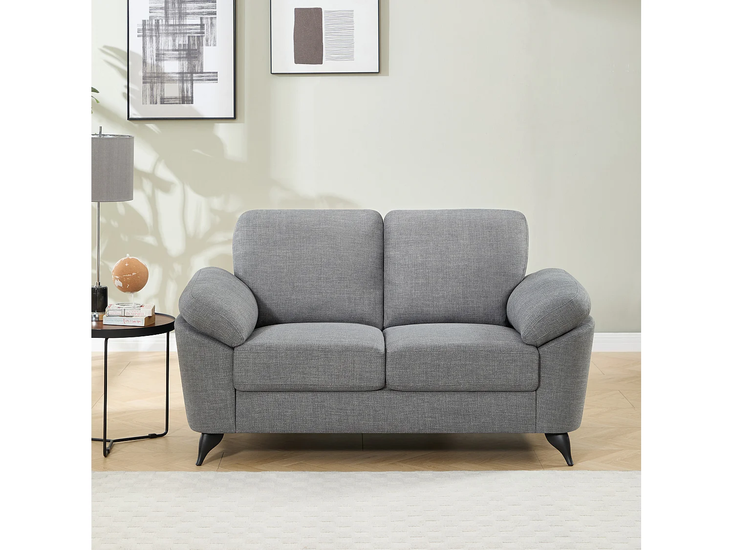 Malmo 2 Seater Sofa Modern Scandi Style Fabric Living Room Sofa