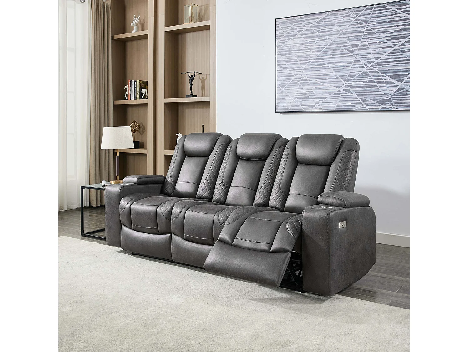 Ashton Electric Recliner 2+3 Seater Sofa Set Technology Fabric With Speakers & Usb-C Charging