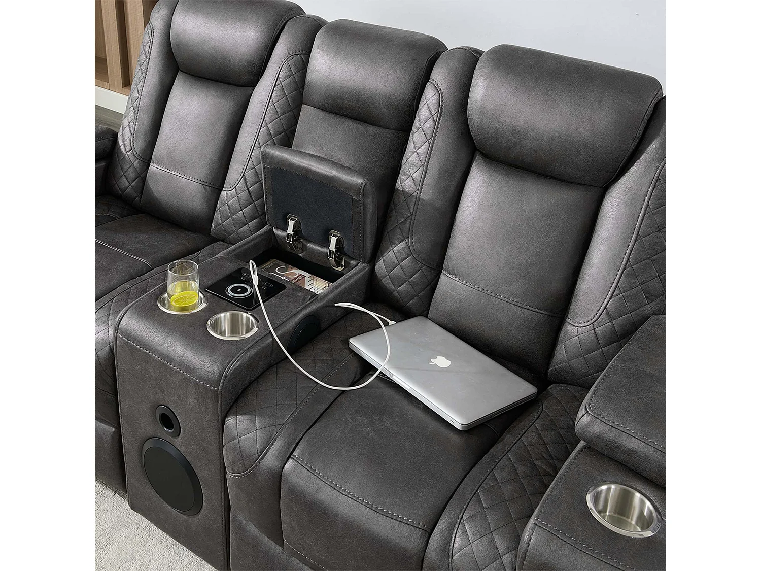 Ashton Electric Recliner 2+3 Seater Sofa Set Technology Fabric With Speakers & Usb-C Charging