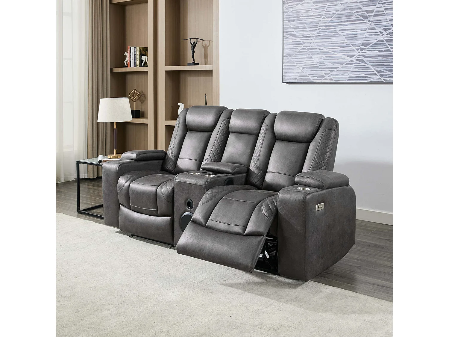 Ashton Electric Recliner 2+3 Seater Sofa Set Technology Fabric With Speakers & Usb-C Charging