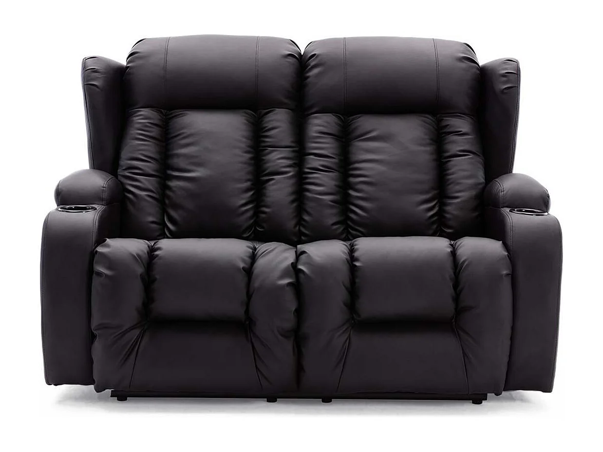 Caesar 2 Seater Electric High Back Bonded Leather Recliner Sofa