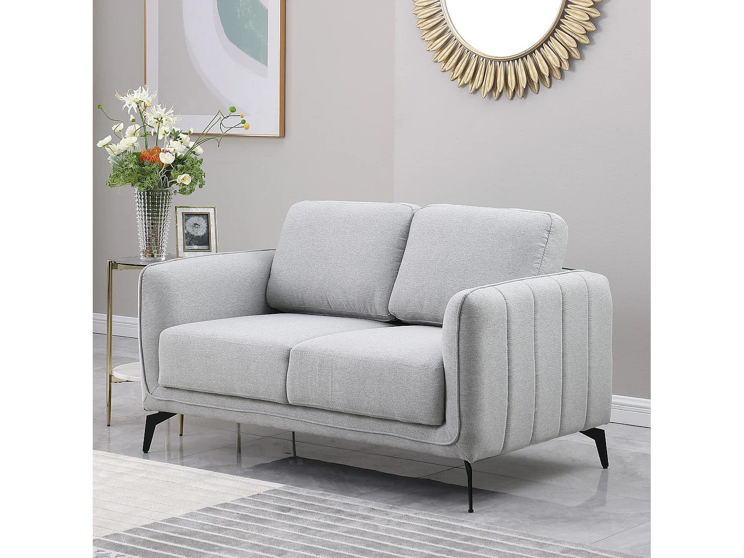 Oslo Modern Scandi Style Fabric Living Room 2 Seater Sofa