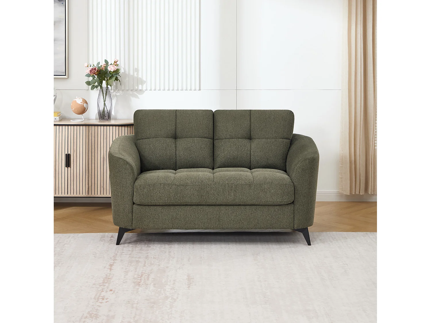 Solna 2 Seater Scandi Style Fabric Living Room Sofa