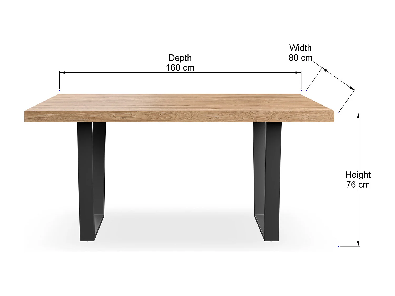 Aria 4-6 Seater Dining Table w Black Legs