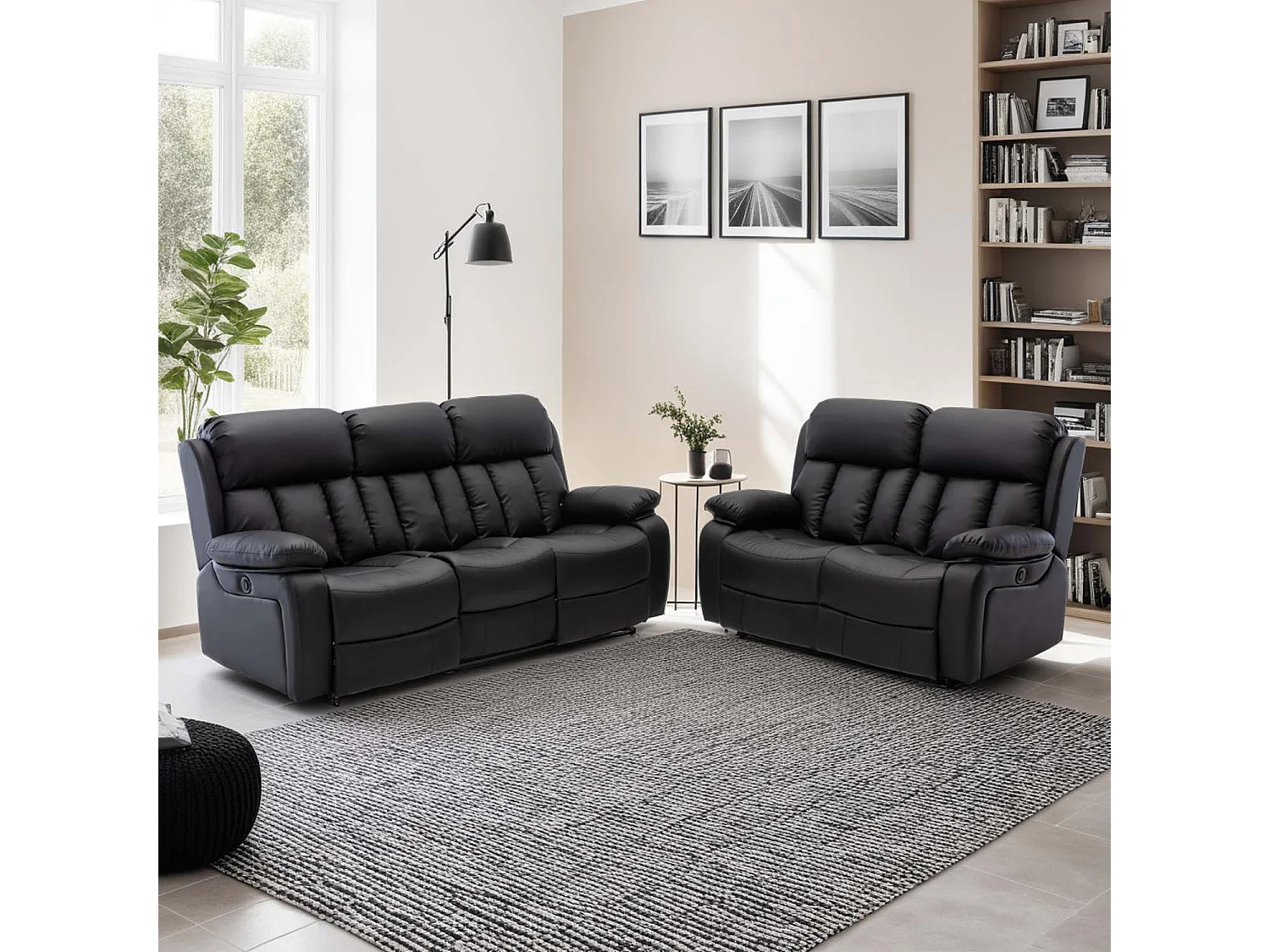 Chester Electric Recliner Bonded Leather 2+3 Seater Sofa Set
