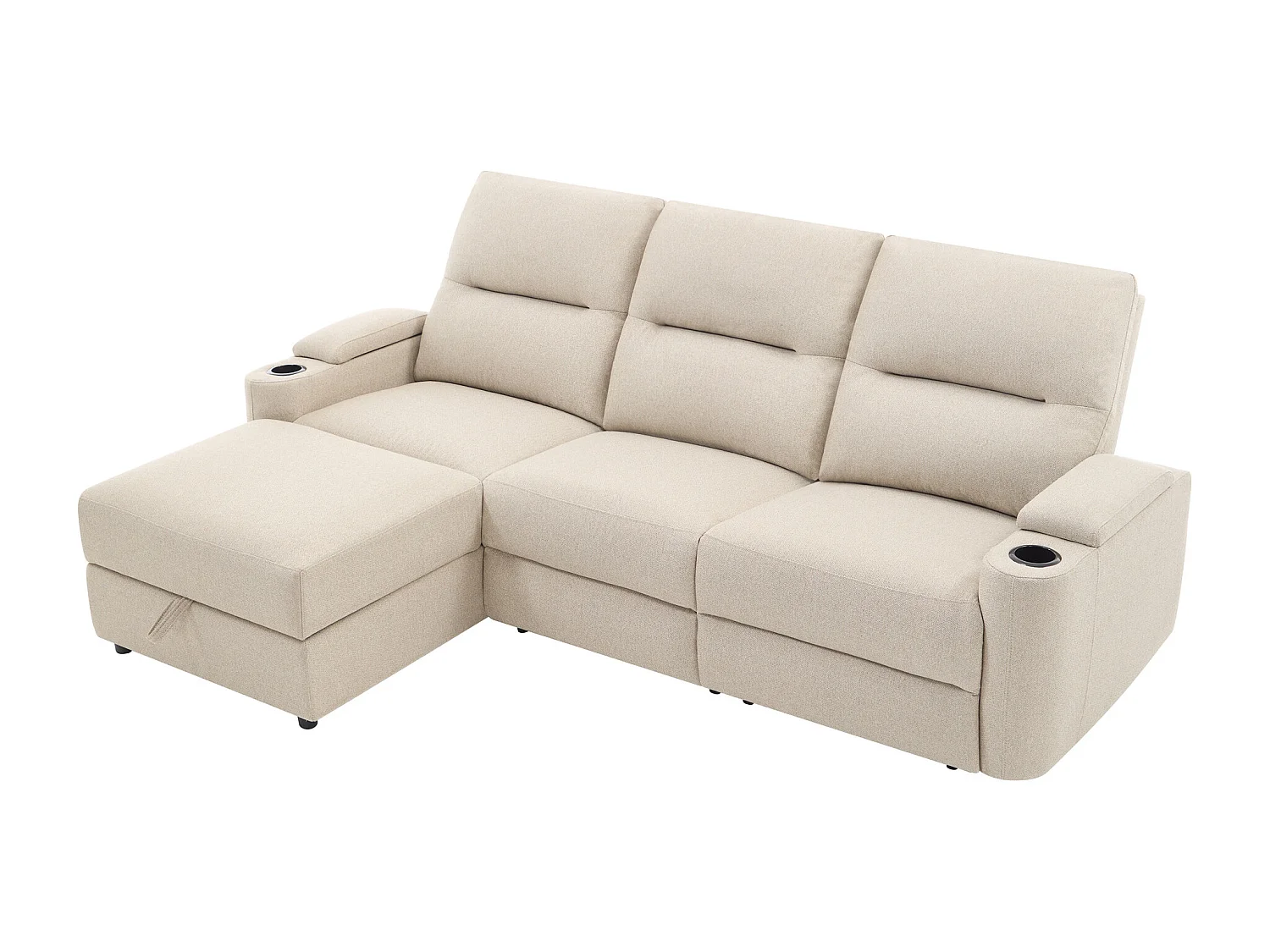 Avery 3 Seater Electric Recliner Chaise Lounge Fabric Sofa
