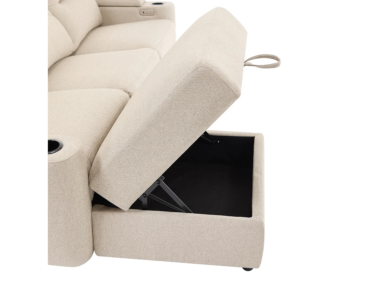 Avery 3 Seater Electric Recliner Chaise Lounge Fabric Sofa