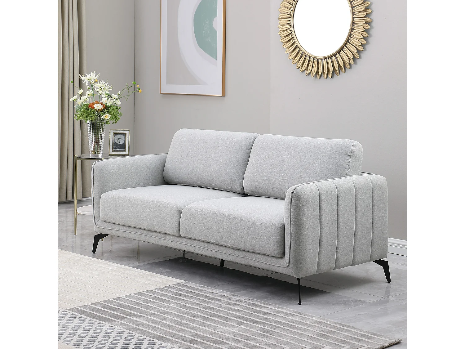 Oslo Modern Scandi Style Fabric Living Room 3 Seater Sofa