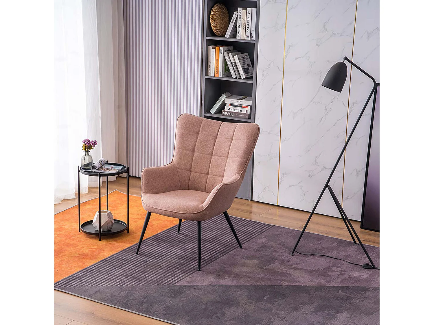 Vera Fabric Occasional Living Room Modern Accent Chair in 5 Colours