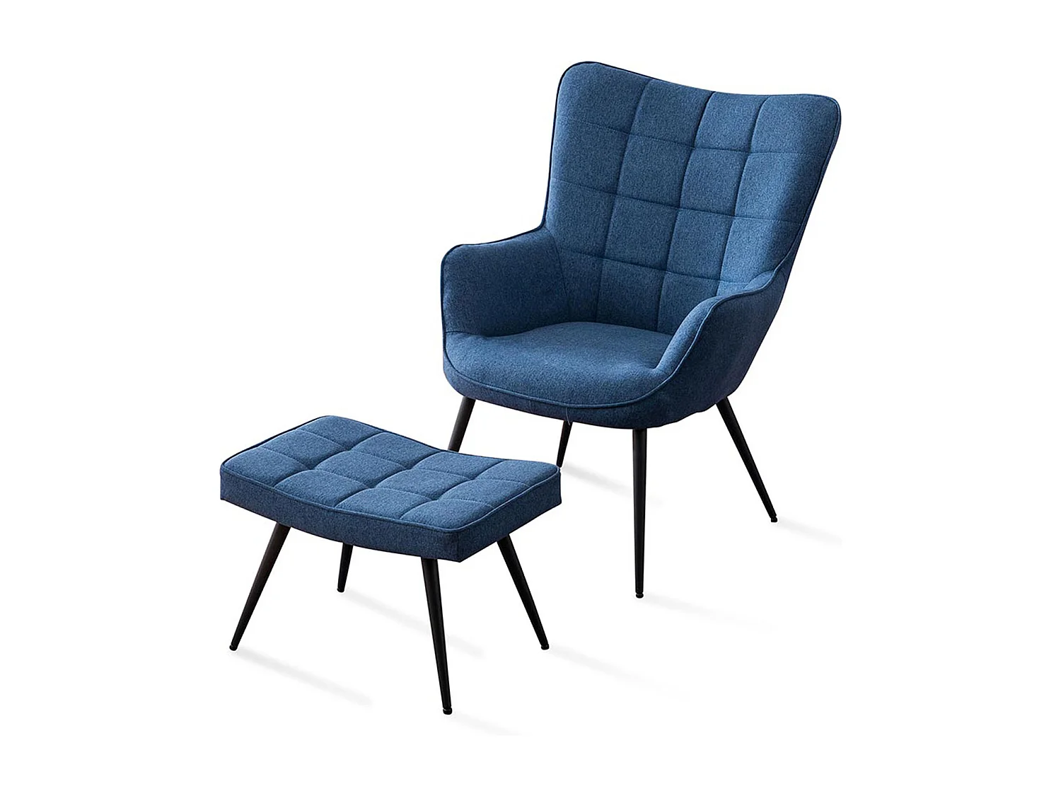 Vera Fabric Occasional Living Room Modern Accent Chair with Footstool
