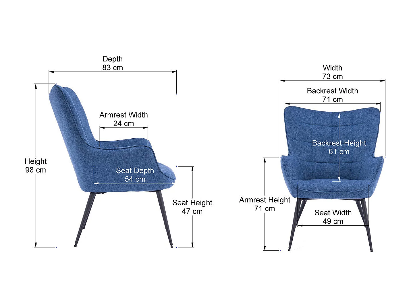 Vera Fabric Occasional Living Room Modern Accent Chair with Footstool