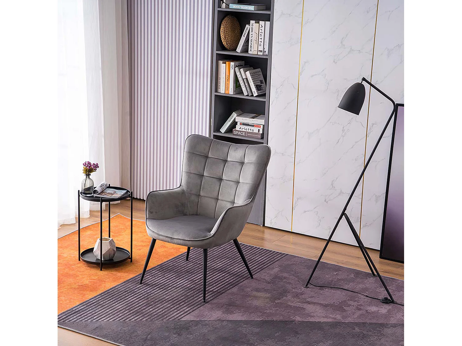 Vera Velvet Occasional Living Room Modern Accent Chair in 3 Colours