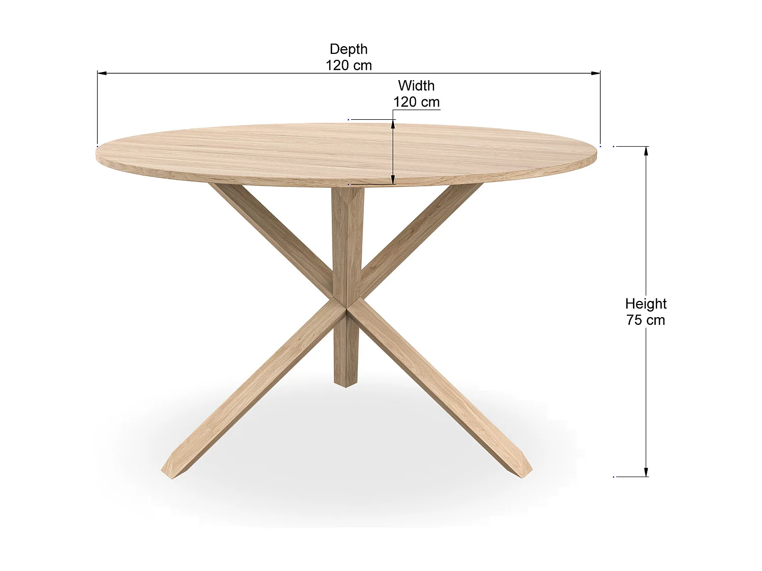 Malvern Round Dining Table 4-6 Seater w Solid Oak Legs