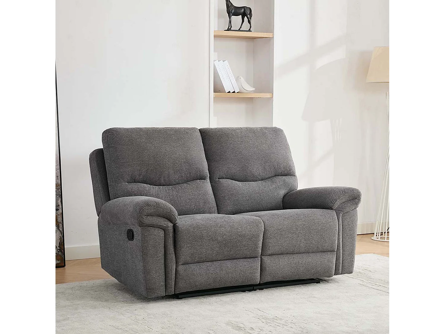 Fosse 2 Seater Manual Recliner Fabric Modern Living Sofa