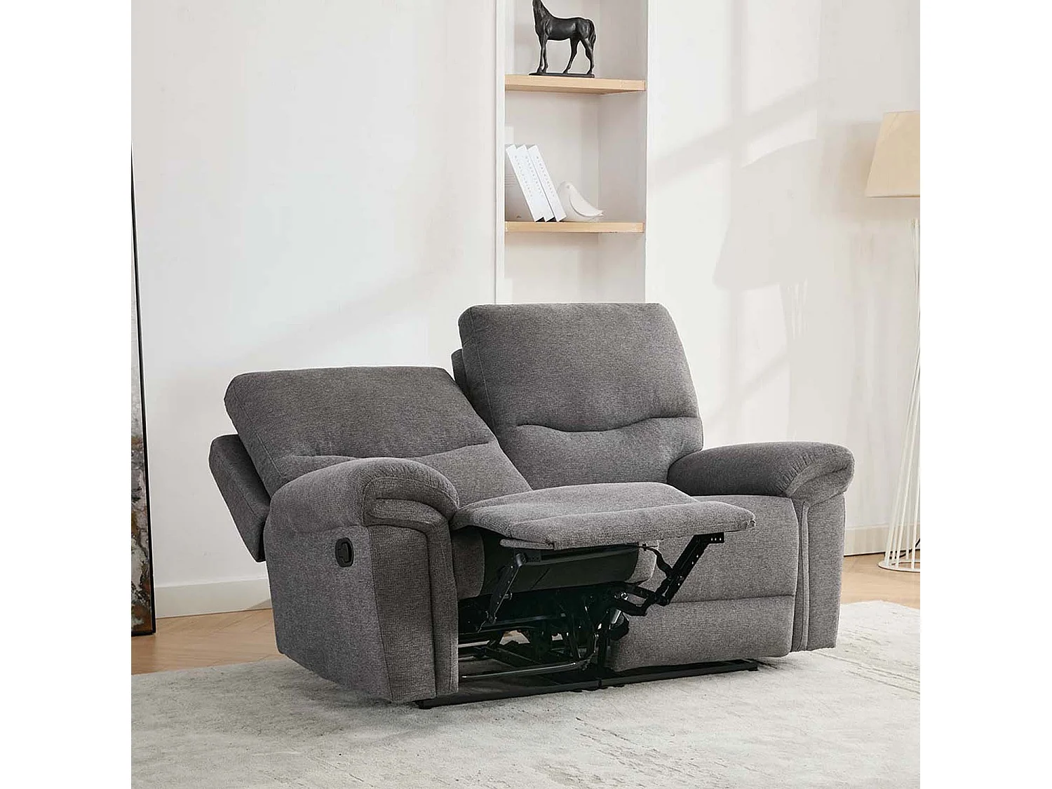 Fosse 2 Seater Manual Recliner Fabric Modern Living Sofa