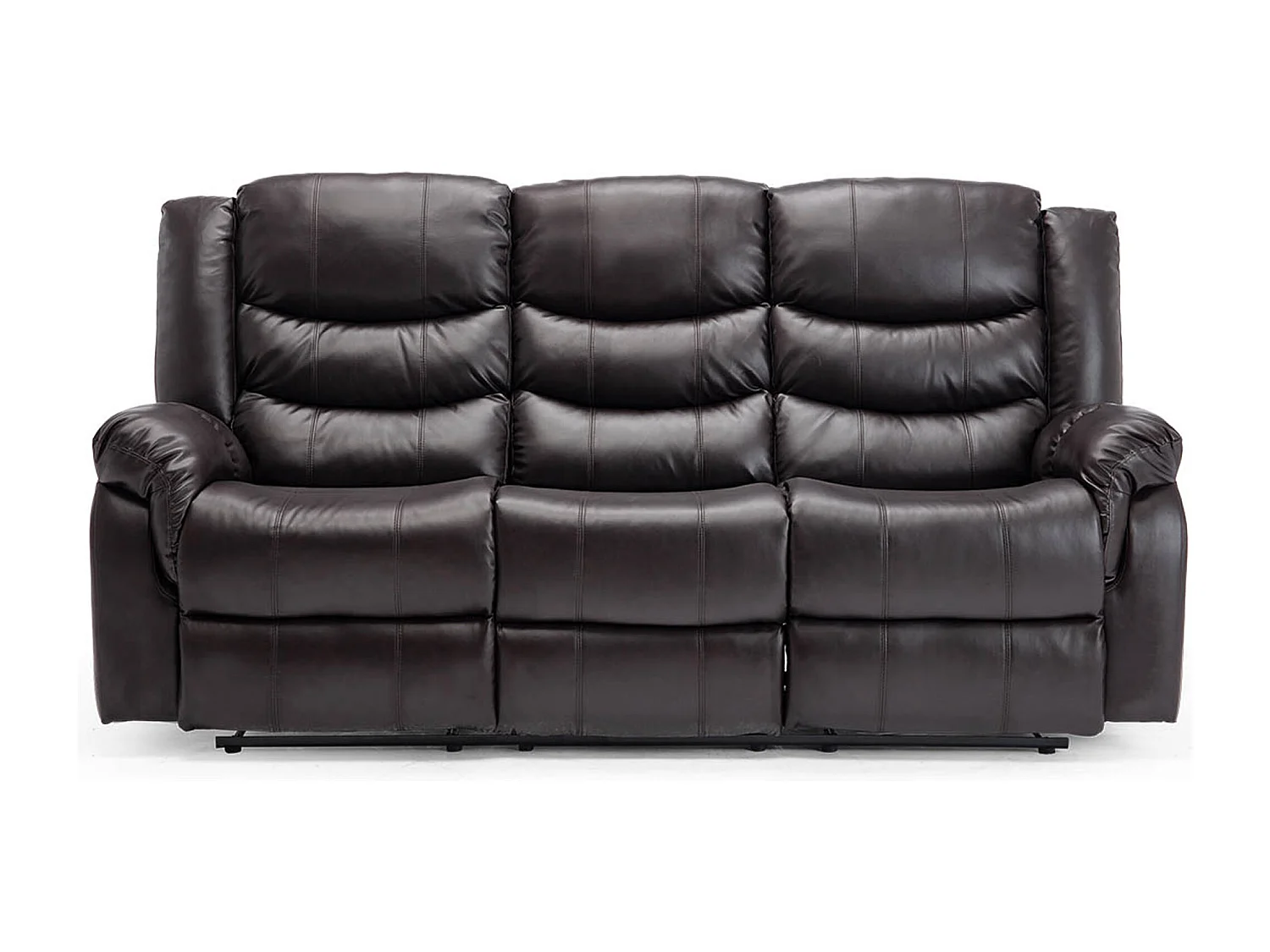 Seattle 3 Seater Manual High Back Bonded Leather Recliner Sofa