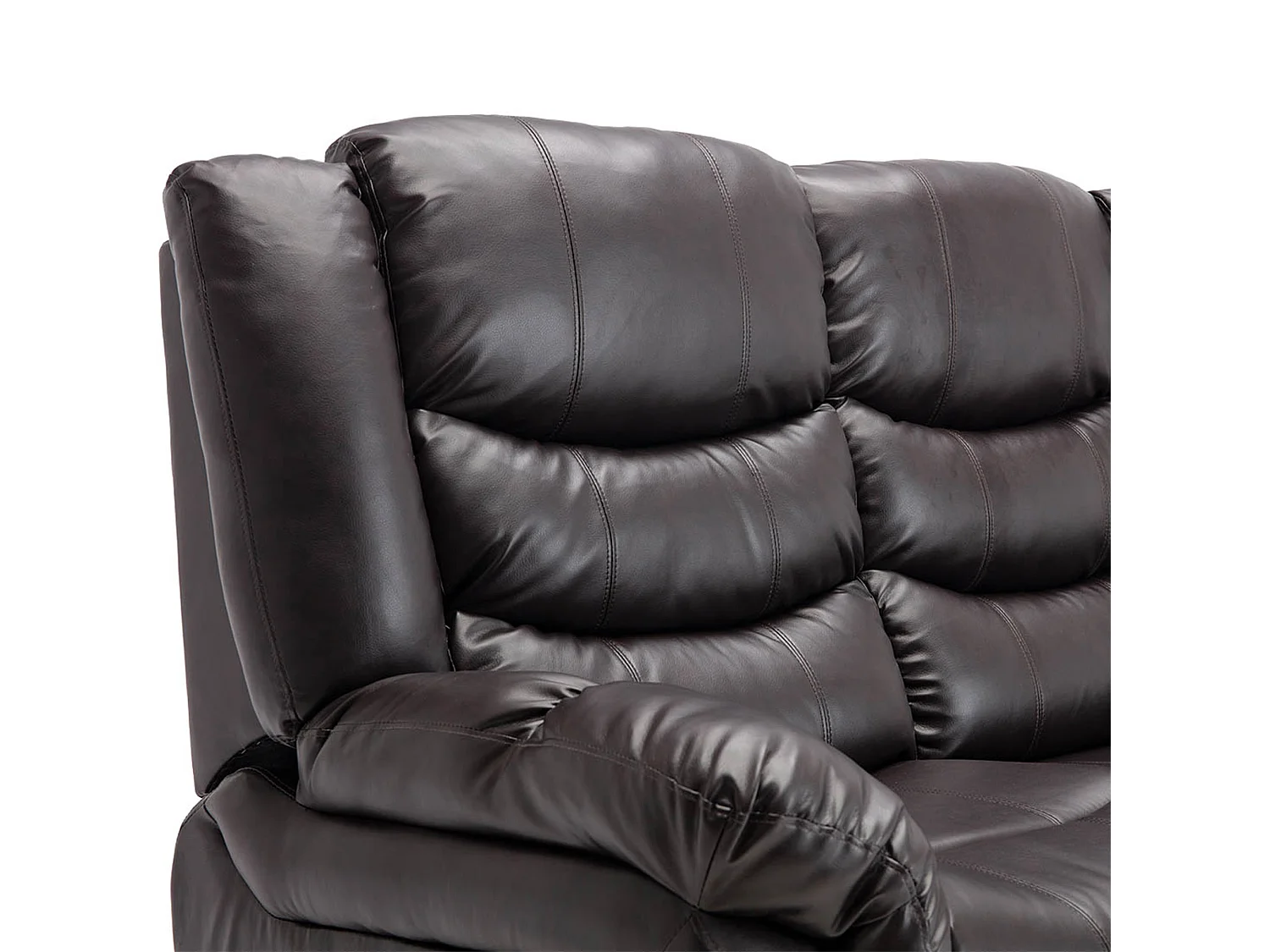 Seattle 3 Seater Manual High Back Bonded Leather Recliner Sofa