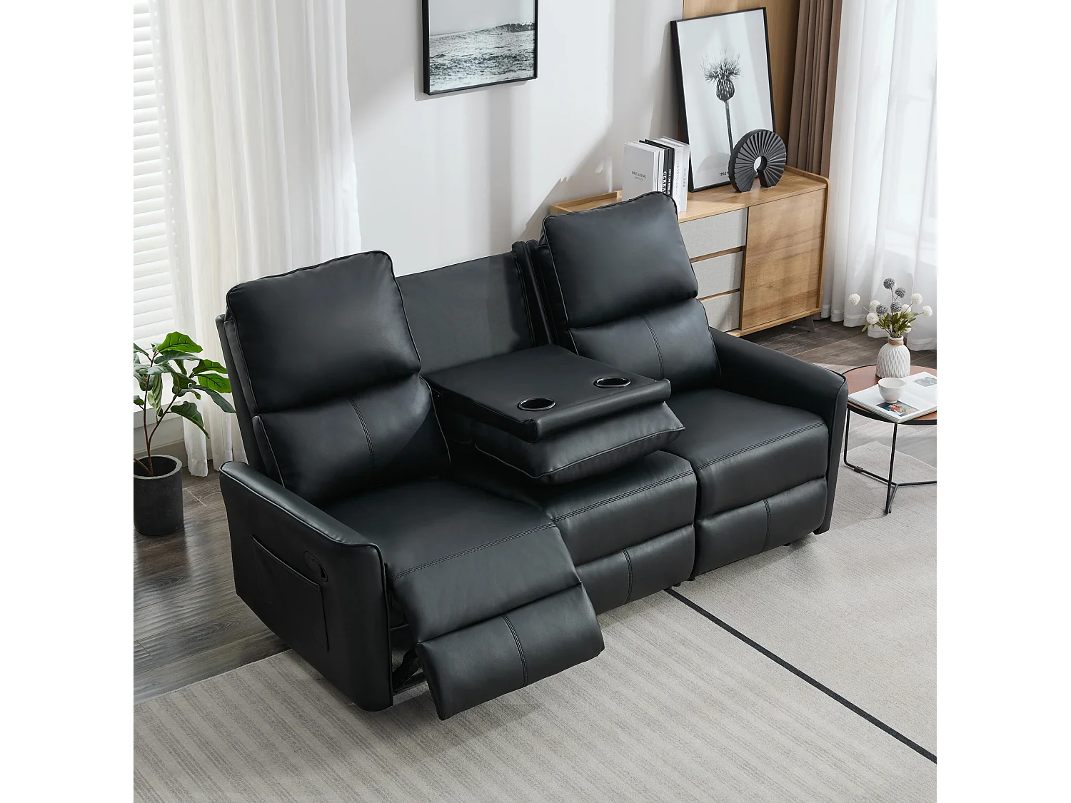 Madrid 3 Seater Manual Air Leather Recliner Sofa