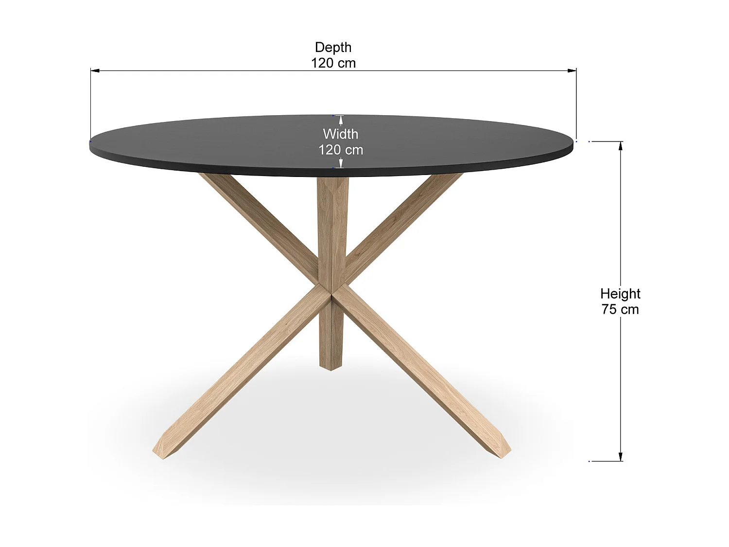Malvern Round Dining Table 4-6 Seater w Solid Oak Legs