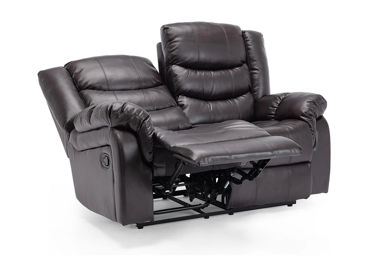 Seattle 2 Seater Manual High Back Bonded Leather Recliner Sofa
