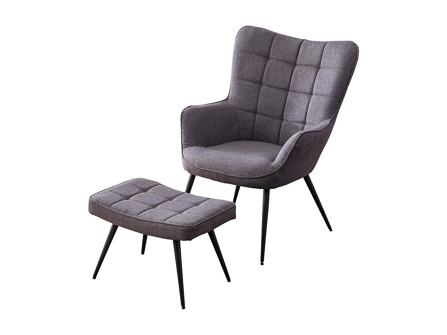 Vera Fabric Occasional Living Room Modern Accent Chair with Footstool