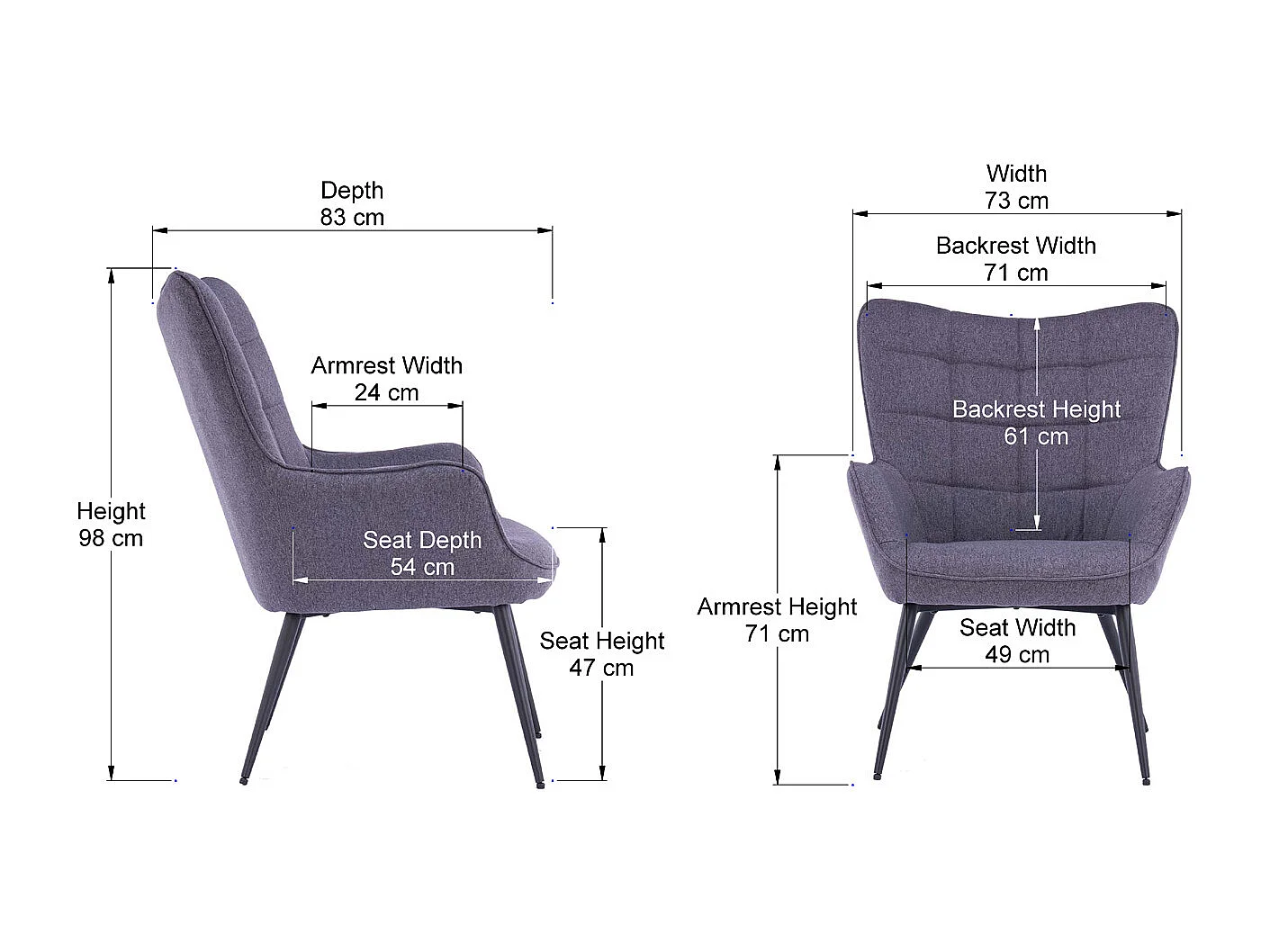 Vera Fabric Occasional Living Room Modern Accent Chair with Footstool