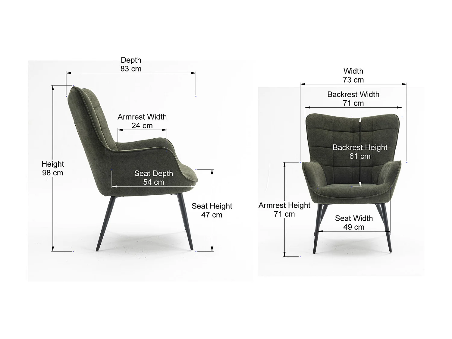 Vera Velvet Occasional Living Room Modern Accent Chair in 3 Colours