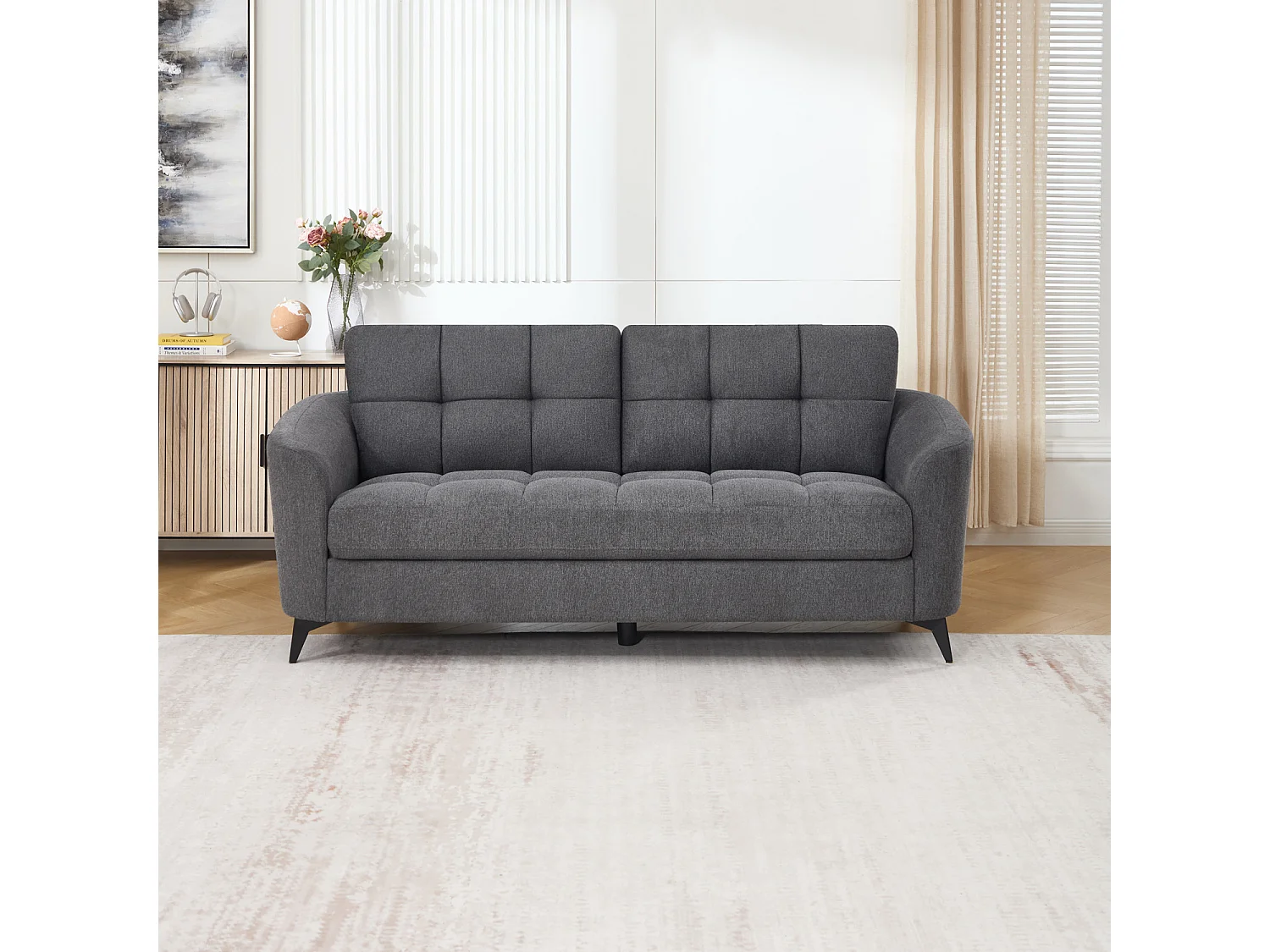 Solna 3 Seater Scandi Style Fabric Living Room Sofa