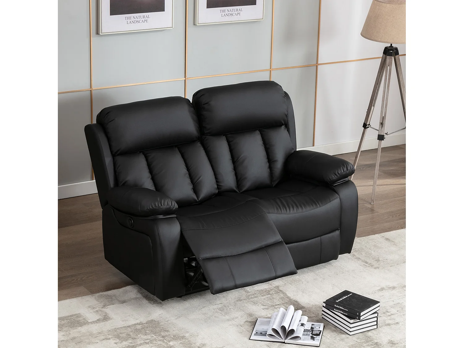 Chester 2 Seater Electric High Back Bonded Leather Recliner Sofa
