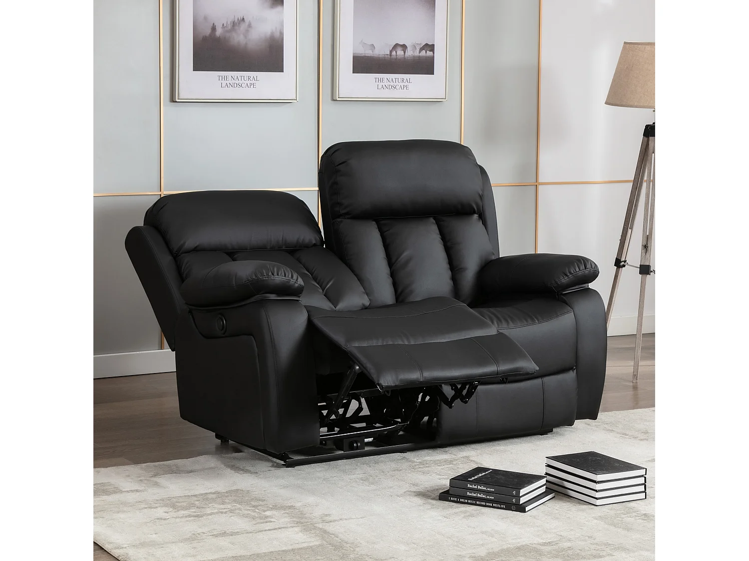 Chester 2 Seater Electric High Back Bonded Leather Recliner Sofa