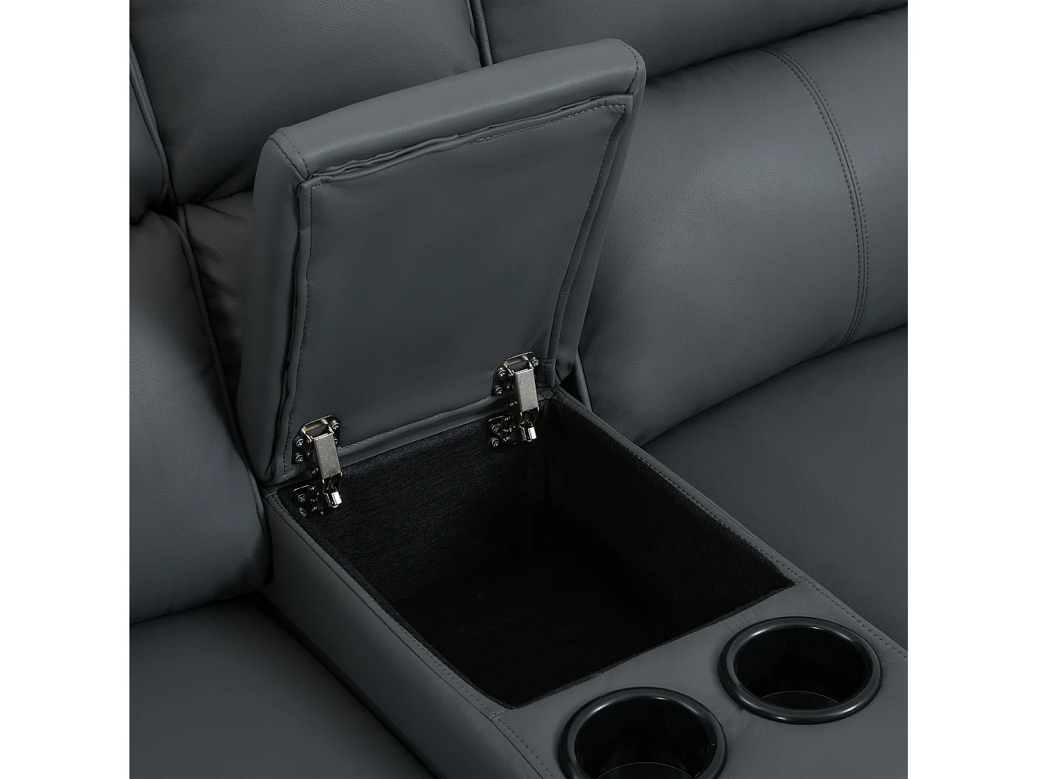 Madrid 2 Seater W Console Manual Air Leather Recliner Sofa