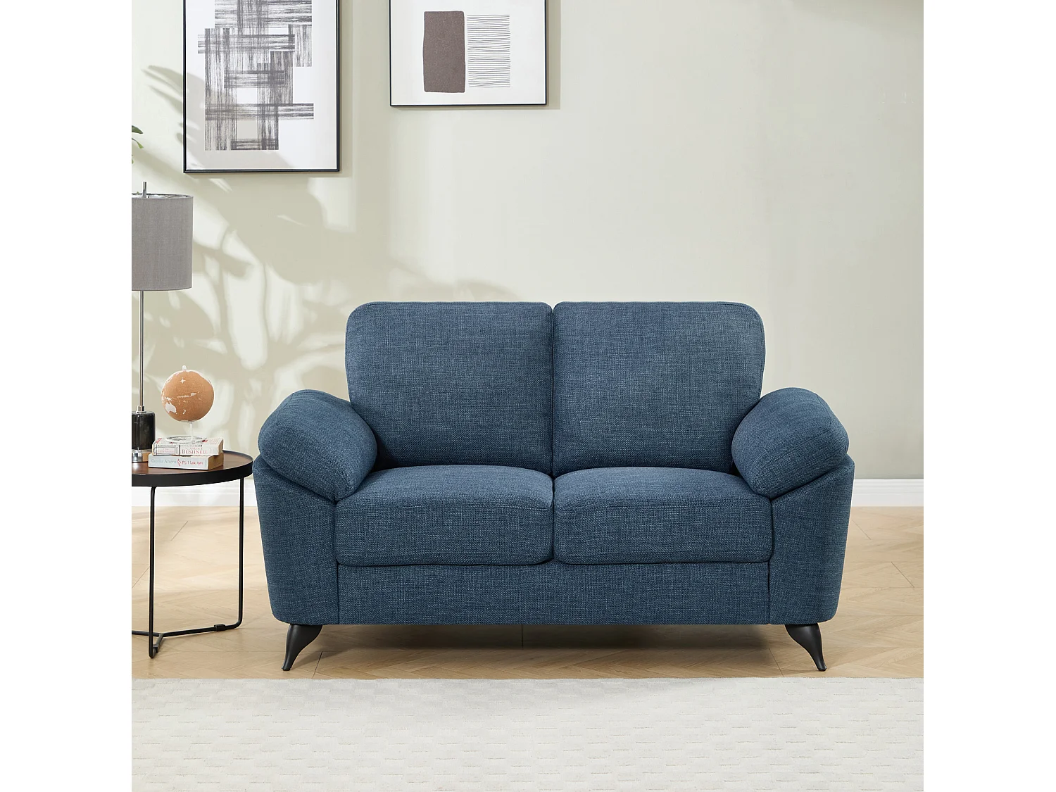 Malmo 2 Seater Sofa Modern Scandi Style Fabric Living Room Sofa