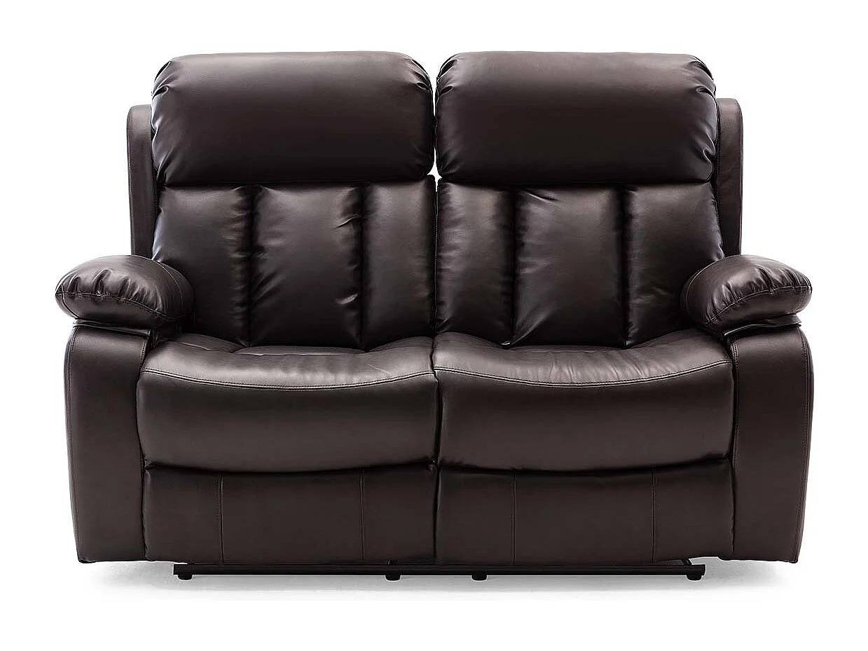 Chester 2 Seater Manual High Back Bonded Leather Recliner Sofa