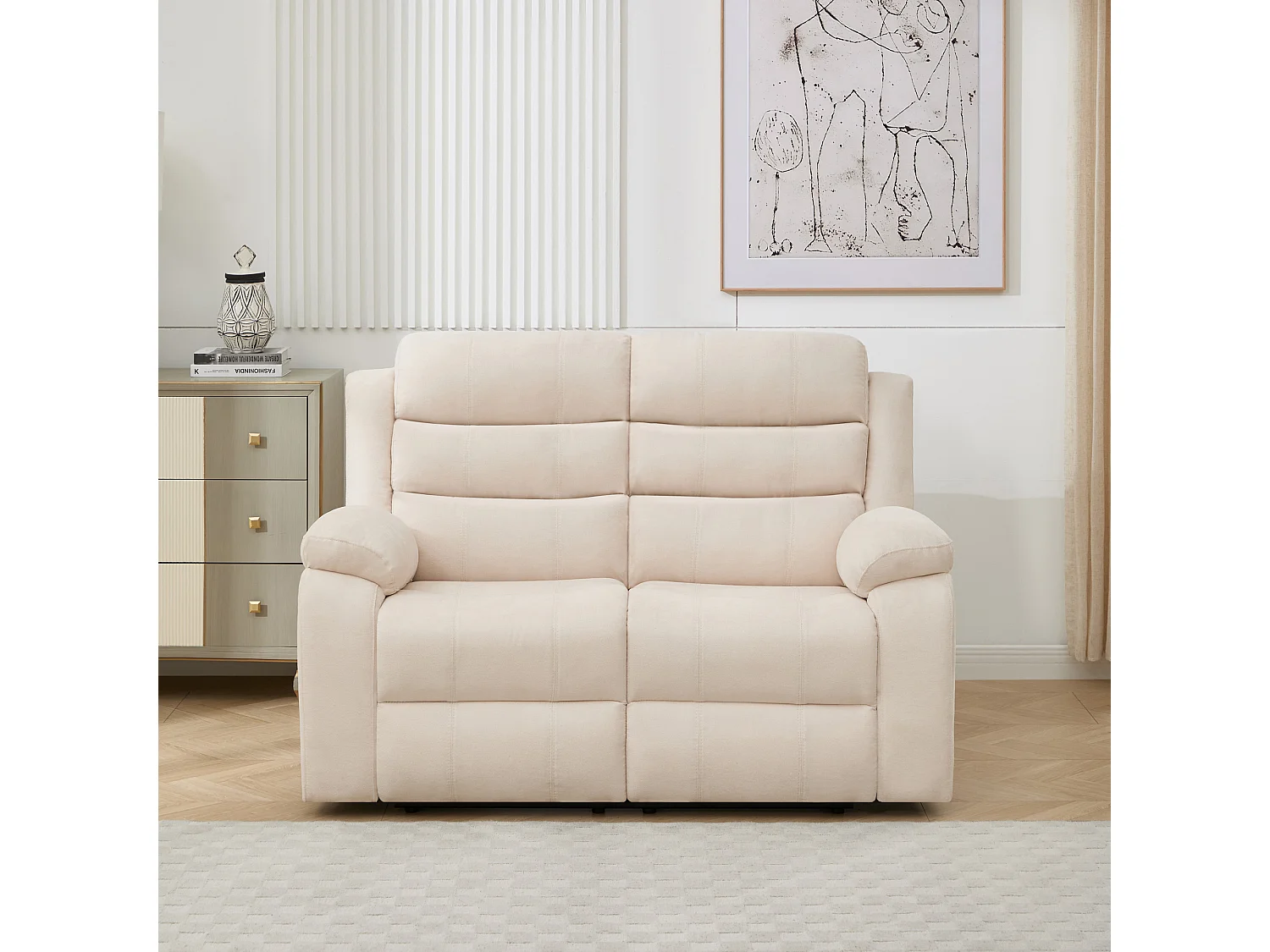Boston 2 Seater Fabric Manual Recliner Sofa