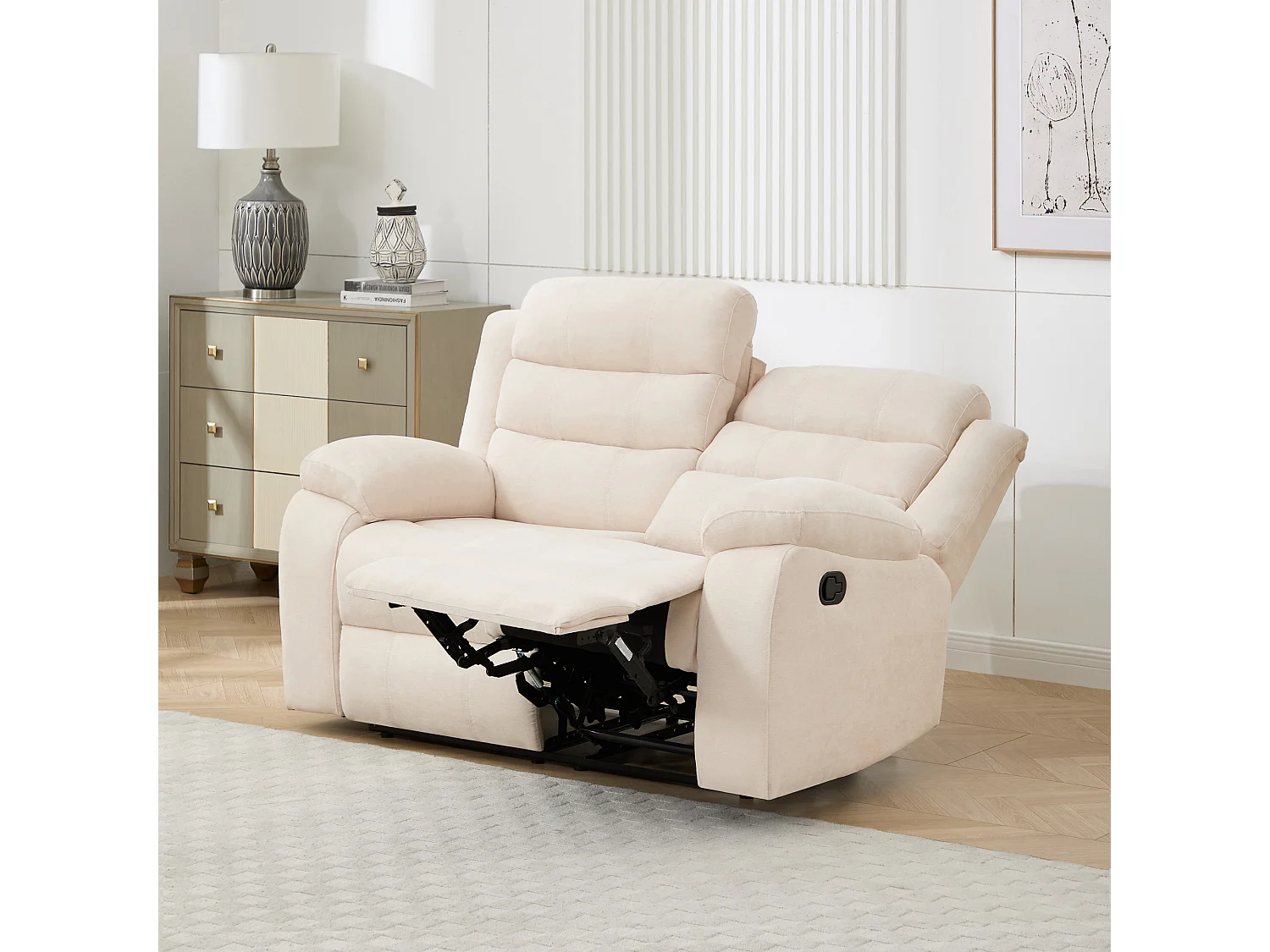 Boston 2 Seater Fabric Manual Recliner Sofa